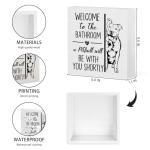 Funny Pit Bull Bathroom Wooden Box Sign