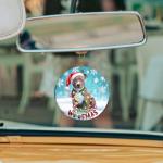 Funny Pit Bull Woofmas Ceramic Christmas Ornament