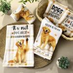 Funny Golden Retriever Kitchen Towels - 6 Pcs Set