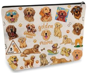 Funny Golden Retriever Makeup Bag - Perfect Gift!
