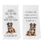 Funny Australian Shepherd Kitchen Towels Set of 2