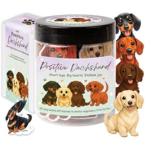 Dachshund Affirmation Jar – 60 Positive Cards
