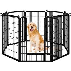 Yaheetech Dog Playpen, 40 inch 8 Panels Dog Pen for Indoor Heavy Duty Puppy Exercise Pen Metal Pet Fence for RV Camping/Yard/Garden