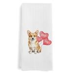 Funny Corgi Valentine's Kitchen Towels for Dog Lovers