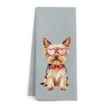 Valentine Yorkie Dog Hand Towels for Her