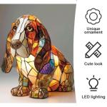 Adorable Basset Hound Stained Glass Night Light
