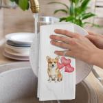 Funny Corgi Valentine's Kitchen Towels for Dog Lovers