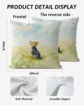Yorkshire Terrier Floral Pillow Covers, 18x18