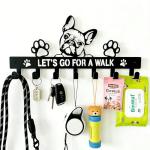 French Bulldog Wall Leash Holder and Key Rack