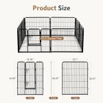 DUMOS Dog Playpen Indoor, Metal 40 Inch 8 Panels Foldable Pet Fence with Door, Outdoor Small Medium Large Dog Puppy Portable Exercise Play Pen for RV Camping, Trips, Play Yard