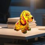 Adorable Basset Hound Stained Glass Night Light