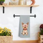 Valentine Yorkie Dog Hand Towels for Her