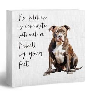 Funny Pitbull Wooden Sign for Dog Lovers