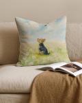 Yorkshire Terrier Floral Pillow Covers, 18x18