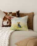 Yorkshire Terrier Floral Pillow Covers, 18x18