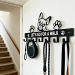 French Bulldog Wall Leash Holder and Key Rack