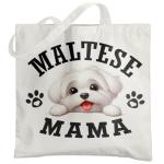 Maltese Dog Mom Canvas Tote Bag