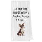Funny Boston Terrier Dish Towels for Dog Lovers