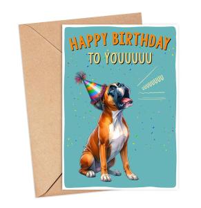 Funny Boxer Dog Birthday Card for Dog Lovers