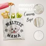 Maltese Dog Mom Canvas Tote Bag