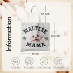 Maltese Dog Mom Canvas Tote Bag