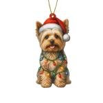 Yorkie Dog Ornaments for Christmas Decor