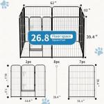 NEWBULIG Dog Playpen 8 Panels 40" Height Foldable Heavy Duty Metal Dog Exercise Playpen Puppy Fence for Indoor Outdoor Yard