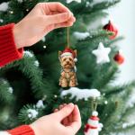 Yorkie Dog Ornaments for Christmas Decor