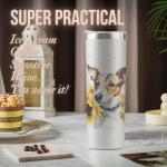 Jack Russell Dog Lover Tumbler - Glitter Silver