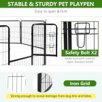 BestPet | Dog Playpen | 40 Inch, 8 Panels | Heavy Duty Metal Pet Exercise Pen | Indoor Outdoor Fence Panels | Rust-Resistant, Removable, Tool-Free Setup | Anti-Skid, Expandable Design