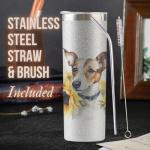 Jack Russell Dog Lover Tumbler - Glitter Silver