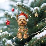 Yorkie Dog Ornaments for Christmas Decor
