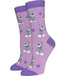 Schnauzer Purple Comfort Socks for Women