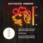 Cute Golden Retriever Cowboy Hat Neon Sign