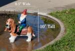 Gnome Riding Basset Hound Garden Sculpture