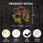 Cute Golden Retriever Cowboy Hat Neon Sign