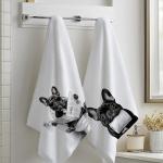 French Bulldog Hand Towels Set for Dog Lovers