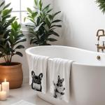 French Bulldog Hand Towels Set for Dog Lovers