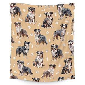 Cozy Yellow Australian Shepherd Dog Blanket 40"x50