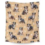 Cozy Yellow Australian Shepherd Dog Blanket 40"x50