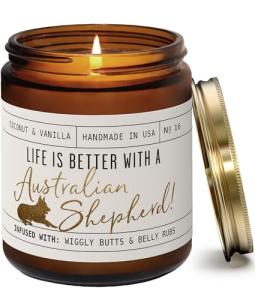Aussie Shepherd Candle - "Life is Better