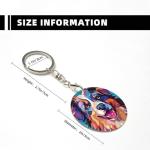 Australian Shepherd Glass Art Keychain for Dog Lovers