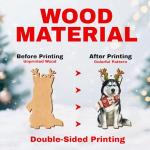 Siberian Husky Wooden Christmas Tree Ornament