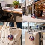 Australian Shepherd Glass Art Keychain for Dog Lovers