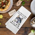 Funny Husky Kitchen Dish Towels for Dog Lovers
