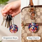 Australian Shepherd Glass Art Keychain for Dog Lovers