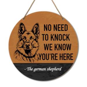 Rustic German Shepherd Welcome Sign for Dog Lovers