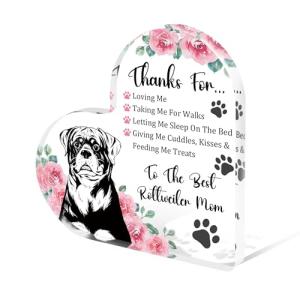 Rottweiler Mom Appreciation Heart Plaque Gift