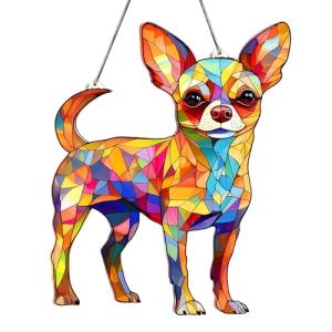Colorful Dog Suncatcher Ornament for Window Decor