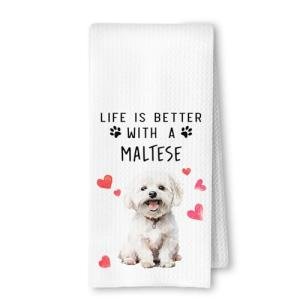 Maltese Dog Kitchen Towels for Dog Lovers